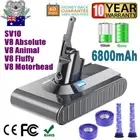6800mAh For Dyson V8 Battery Replacement SV10 V8 Motorhead Fluffy Vacuum Cleaner