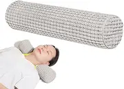 [Generic] Round Neck Support Pillows,Roll Neck Support Pillow | Cylinder Round Pillows with Stylish Plush Dot for Travel, Home, Work Area, Yoga Stretches, and Salon Relaxation