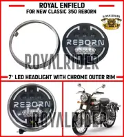 Royal Enfield 7” LED HEADLIGHT WITH CHROME OUTER RIM For New Classic 350 Reborn