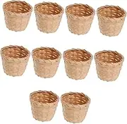 GREENADSCAPE 10Pcs Woven Storage Baskets Decorative Containers for Artificial Flowers Home Decor Design for Fruits and Sundries for Daily