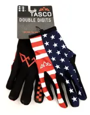 Tasco Double Digits MTB Mountain Bike Gloves, USA Flag, Indivisible,Men's Medium