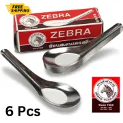 6 Pcs Zebra Thai Stainless Steel Spoon for Rice , Soup -Free Shipping