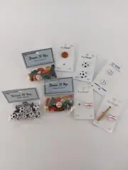 La Mode & Dress It Up Sports Button Lot Baseball Soccer Basketball BBQ