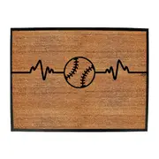 Baseball Pulse - Funny Novelty Doormat Man Cave Floor mat