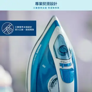 【Philips 飛利浦】蒸氣電熨斗 藍白/GC1742(手持式熨斗)