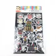 2011 PAUL FRANK Monkey Halloween Skeleton Set of 2 Puffy Sticker Sheets NEW