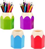4 Pieces Pen Holders, Storage Organizer, Cute Desktop Cup, Makeup Brush Container, Cartoon Stationery Rack, Creative Storage for Office Home Decoration