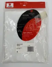Next Day Gourmet White Bib Back Tie Apron Pocket Cotton Blend One Size New NIP