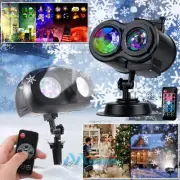 Christmas Snowflake LED Projector Lights Double Head Moving Landscape Stage Lamp
