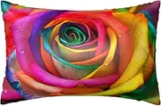 Satin Pillowcase for Hair and Skin Silk Pillow Cases Queen Size Satin Pillow Cover 20x30 Inches Colorful Rose Pillowcases with Zipper Cooling Pillow Cases Gifts for Women Men