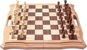 Generic 38cm Wooden Magnetic Chess Set Folding Board Gift Timber Oak for Ages 6 and Up, 2 Players