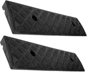 2pcs Rubber Car Ramps for Driveway Sidewalk Multi Functional Threshold Bridge Tracks Durable Pressure Resistant Scooter Ramp for Easy Vehicle Access