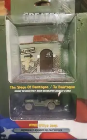 JOHNNY LIGHTNING WWII WILLYS MB JEEP "TO BASTOGNE" RESIN DISPLAY 1:64 Scale