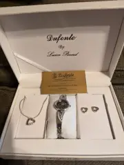 Dufonte By Lucien Piccard Jewlery Set Watch Heart Earrings And Necklace