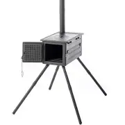 Kings Camp Oven Stove Wood fired Cooking BBQ Portable Chimney Enclosed Firepit