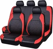 LCLCDZ Car Seat Covers Universal Set for VW Volkswagen R36 7 GOL CC CC 4 CC Tuning R-Line EOS Amarok S Caddy Car Accessories, Red