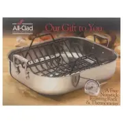 All Clad Rectangular Stainless Roaster with Rack and Thermometer