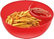 Chip & Dip Bowls - Cereal Serving Dish Divided Anti-Soggy | Stackable Dip Bowls & Cracker Trays for Sauce, Salad, Split Serving Dish for Chips and Tr