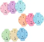 JUMPLAWN Engaging Math Practice 9pcs Multiplication Division Rotating Gyro Toys for Boys and Girls Educational Math Learning Game