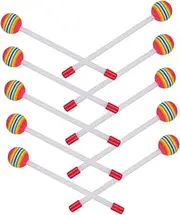 GREENADSCAPE 10pcs Plastic Drum Mallets Safe Sponge Percussion Sticks for Engaging Design for Music Playtime for Beginners and Drum Kits