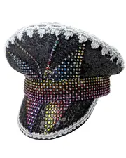Black Sequins Butterfly Festival Hat