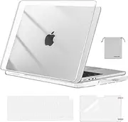 MOSISO Compatible with MacBook Pro 14 inch Case 2025-20211 M4 M3 M1 M2 A3112 A3185 A3401 A2992 A2918 A2779 A2442 Pro Max, Plastic Hard Shell&Keyboard Cover&Screen Protector&Storage Bag, Crystal Clear