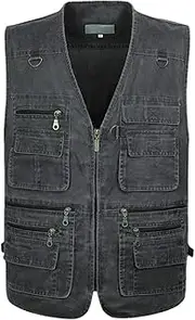 [Bciopll] Male Summer Sleeveless Vest with Many 16 Pockets Men Multi Pocket Waistcoat