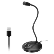 USB Microphone, 360 Degree Adjustable Gooseneck Design, Mute Button & LED Ind...
