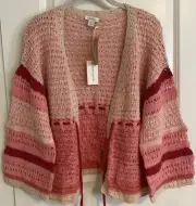 NWT Sundance Catalog “Free in Spirit” Cardigan in Pink Size PS $158