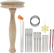 Wooden Darning Mushroom,Darning Supplies Kit The Quilted Bear Darning Mushroom Smooth Wooden Mushroom Darner Speedweve Sock Darning Thread Tool Kit,Wooden Darning Yarn Mushroom Kit