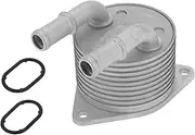HEROFFIX 1 Pc Engine Oil Cooler for Peugeot 3008 2011-2016 Trans Cooler with O-ring Seals No.9807979380 Silver Tone Aluminum Alloy