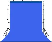 PULUZ Blue Screen Backdrop 3.3×6.6FT Thickened Photo Backdrops for Photography Video Recording Photo Background Cloth Fabric Curtain for Party Decor Video Studio Calls Streaming Gaming VR Photoshoot
