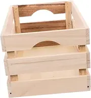 Garneck Rustic Wooden Crate Versatile Storage Box for Display Organization Decorative Farmhouse Wooden Basket Stylish Case for Home Retail Use