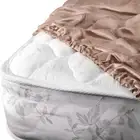 Aus Vio 100% Natural Charmeuse Silk Satin Fitted Sheet, King, Pebble Color