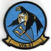 4" VFA-97 SQUADRON F-35 EMBROIDERED HOOK & LOOP JACKET PATCH