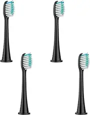 Zosylala Replacement Toothbrush Heads Compatible with Philips Sonicare - Fits DiamondClean, Flexcare, HealthyWhite, EasyClean Series, and More (4 Pack, Black)