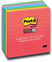 Post-It Super Sticky Lined Notes Marrakesh 101 x 101mm 6-Pack