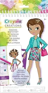 CRAYOLA 04 0476 Creations Fashion Sketch Set, Learn Fashion Illustration, Includes Stencils and Stickers, Great for Creative Kids