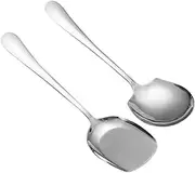 Mobestech 1Set Stainless Steel Serving Spoon Deepening Spoon for Home Restaurant and Party Use Kitchen Present for Family and Friends