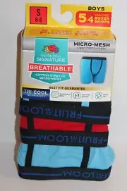 Boy's Size S 6 - 8 Fruit of the Loom Micro-Mesh Boxer Briefs Underwear 5-Pair