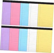 FIXOSHEE 10 Pack Scratch Pad Notebooks Writing Pads for Work Study and Journaling Vibrant Draft Red Purple Blue White Yellow