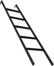Camper Bunk Bed Ladder, Lofted/Elevated Bed Steps Ladder 60 65 67 Inch Tall for Dorm Home Apartment, Floor Climbing Ladder with Hooks for Rv Campervan, Kids Toddler Safet,Black-1.5