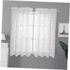 Leia Short Sheer Curtains 45 Inch Length 2 Panels, Balance 38 W x 45 L White