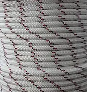 14mm x 50m Polyester Rope Double Braid Marine Yacht Sailing Mooring Boat White with Red