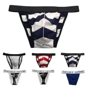 Men's Cotton G String Bikini Briefs Thongs Underwear with Strong Elasticity