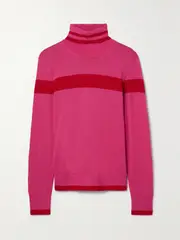 [ERIN SNOW] ERIN SNOW - + Net Sustain Kito Ii Striped Merino Wool Turtleneck Sweater - Pink - large large Pink
