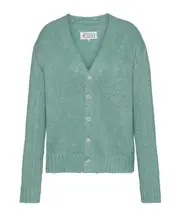 Gardening hemp knit cardigan S,M light blue