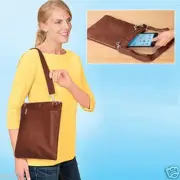E-reader, iPad, TABLET TRAVEL leather-look case BAG - BROWN holder protector New