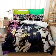 o561 Carto-on Ani-me Duve-t Cov-er B-eddin -- g Jujutsu Kaisen- 3 Piece Set,Bed Duvet Cove-r with Pillowc-aces, Super Soft Duvet- Cover with- Pillowca