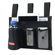 Falaku Hanging Bedside Caddy,Bedside Organizer Caddy Classic 4 Pockets-Black